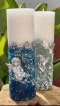 Angel Crysral Candile-Blue Silver