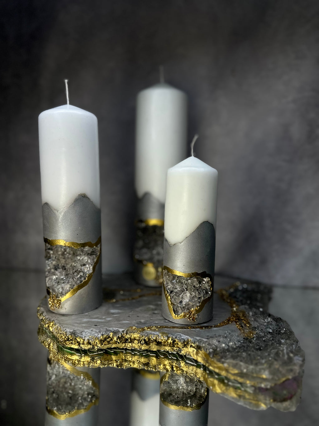 Velas Decorativas Estilo Geoda (Set)