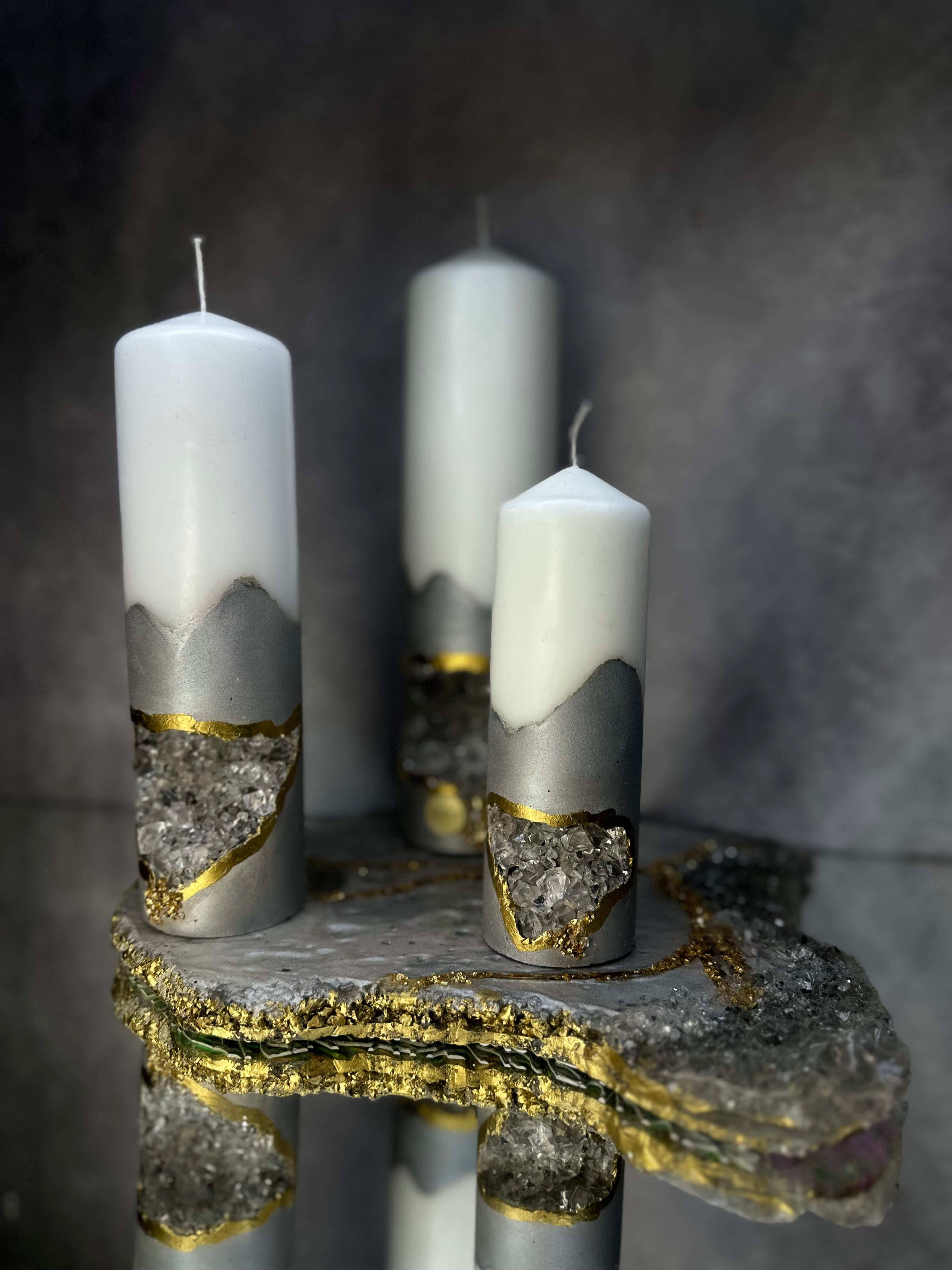 Velas Decorativas Estilo Geoda (Set)