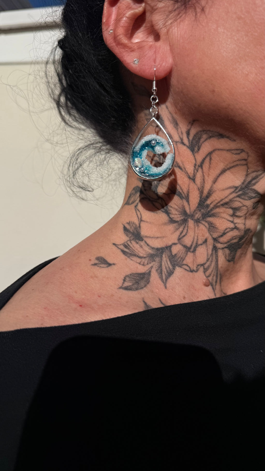 Pendientes artesanales estilo marino-hechos a mano