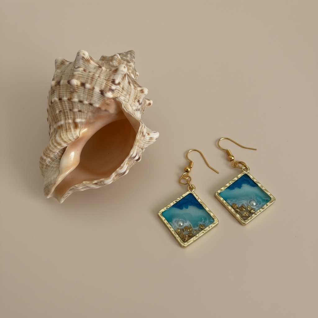 Pendientes artesanales inspirados en el mar 🌊

✔ Diseño único con esencia marina  
✔ Hechos a mano con detalle y cuidado  
✔ Tonos azules que recuerdan al océano  
✔ Ligeros y cómodos para todo el día  
✔ Cada pieza es especial y diferente 💎  

✨ Lleva