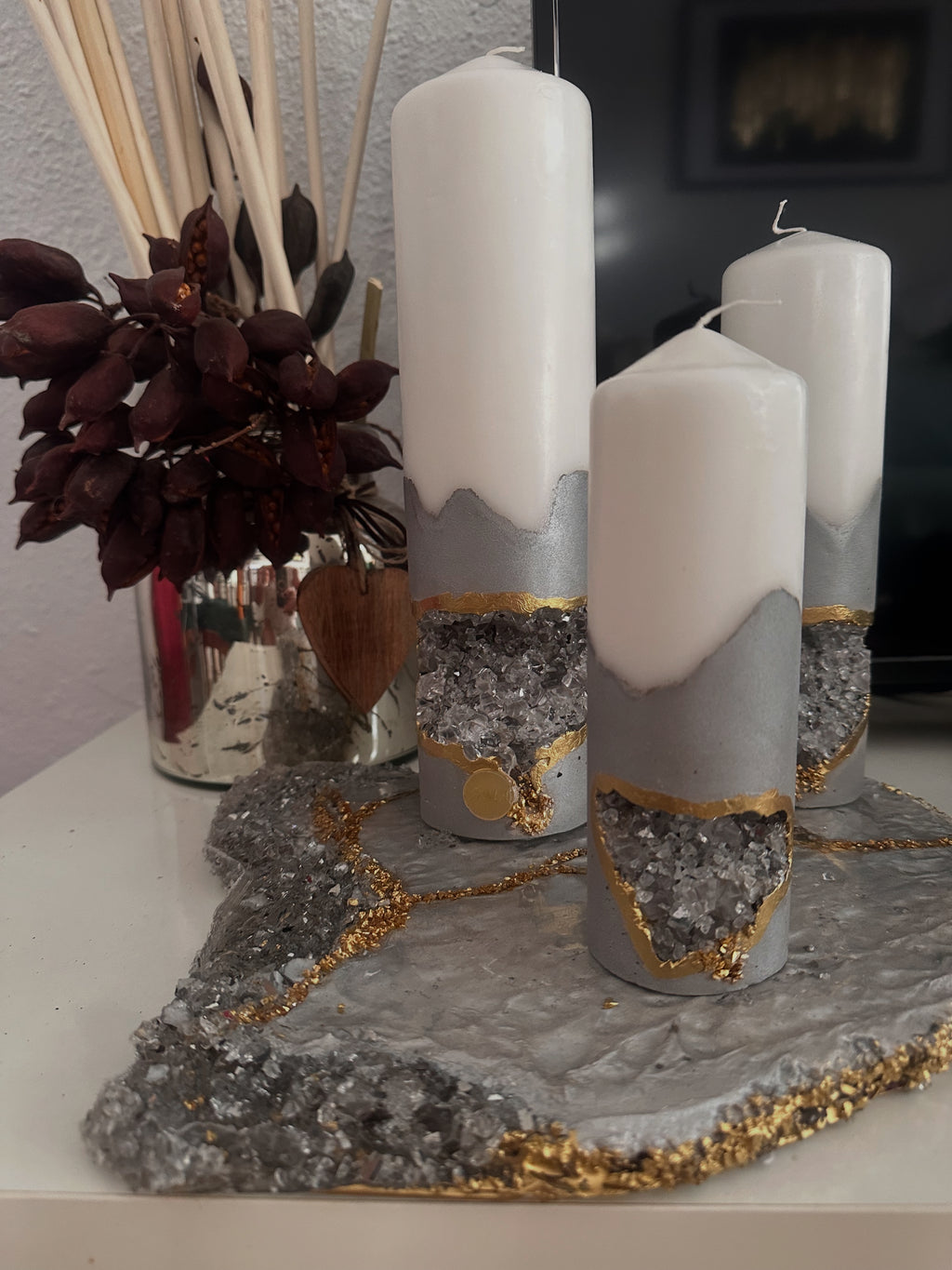 Velas Decorativas Estilo Geoda (Set)