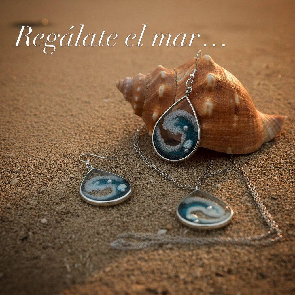 Pendientes artesanales estilo marino-hechos a mano