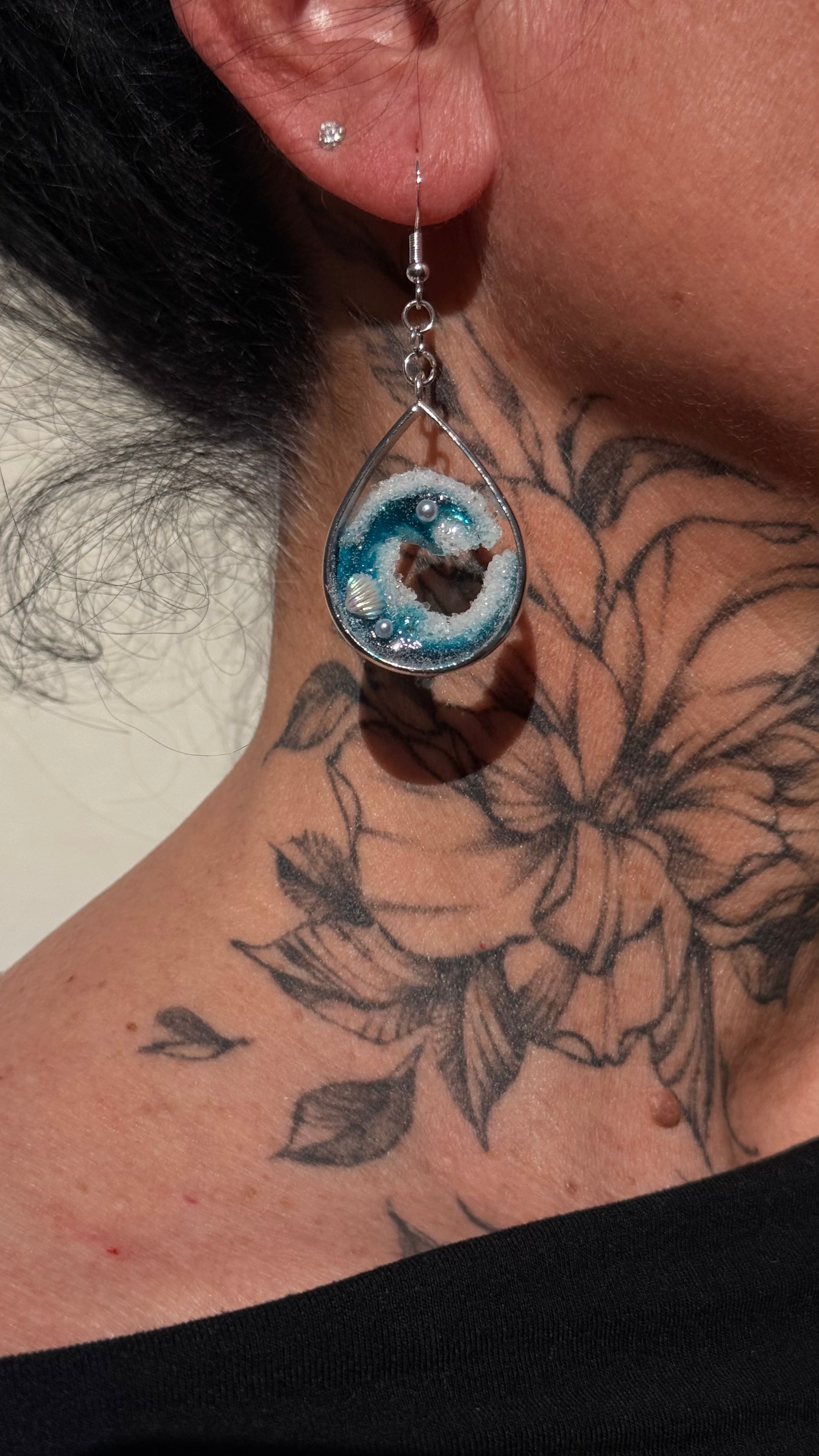 Pendientes artesanales estilo marino-hechos a mano